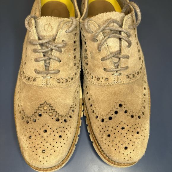 Cole Haan Zerogrand Wingtip Oxford Shoes Beige C12980 Mens Size 8.5 - Picture 12 of 12